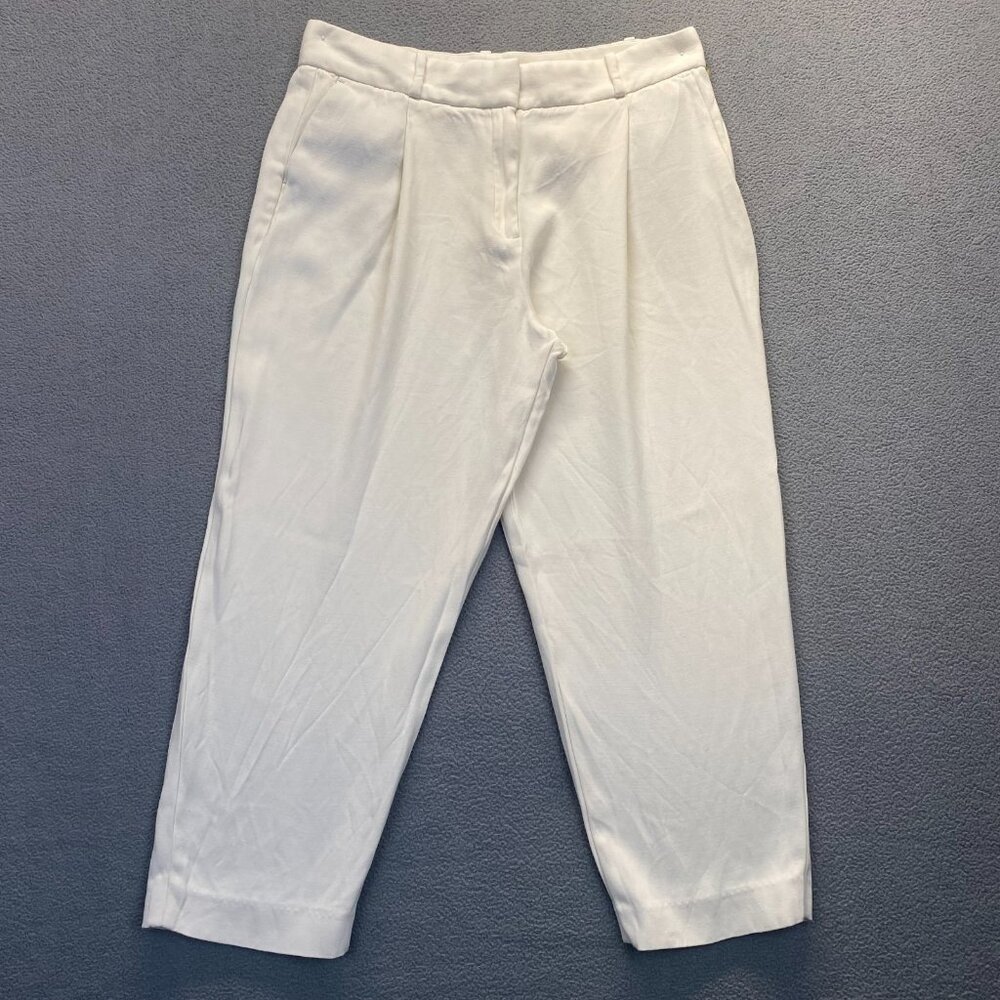 Massimo Dutti 5057 Women Dress Pant Size 12 EUR 44,Pockets,Pleated,Cream